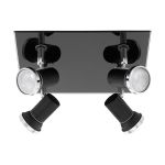 Eglo Loftlampe Tamara 1 Stål Sort Krom 4x2.8W 4x250lm - 830 Varm Hvid | IP44 - Inkl. 4x GU10